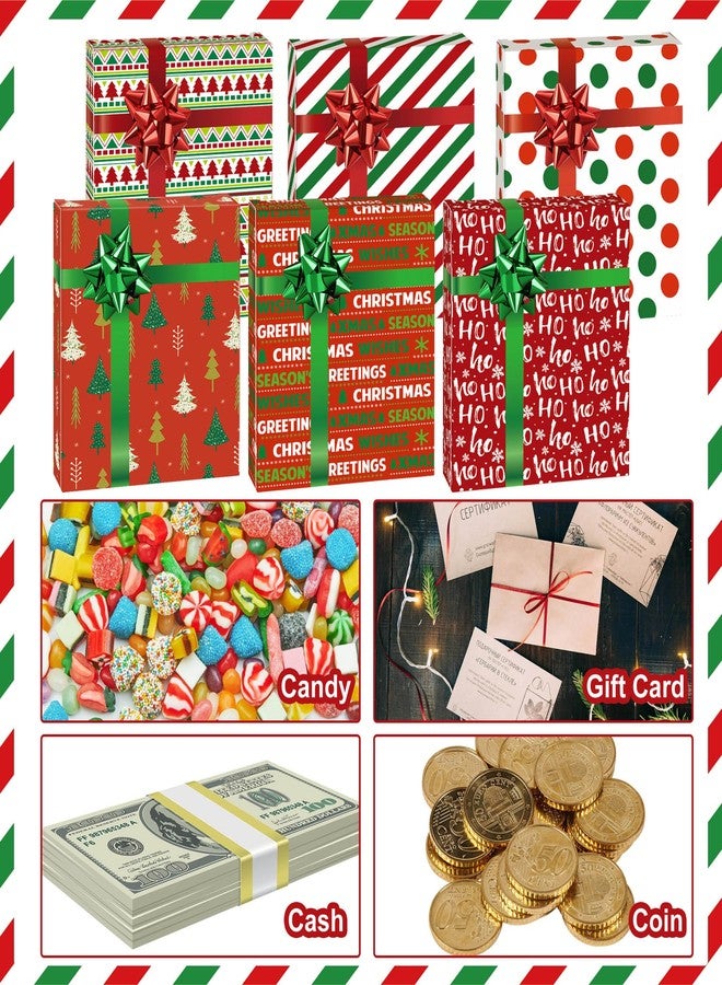 peony man 12 Pack Christmas Gift Card Holder Boxes with Bows and Tags Christmas Polka Dot Stripes Gift Card Boxes Red Green Xmas Tree Gifts Wrap Box for Xmas Holiday Party Favors Gifts Wrapping - Image 4